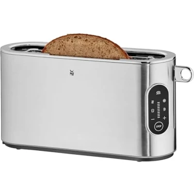 Abbildung von WMF Lumero Toaster 2 Scheiben, Langschlitz mit Brötchenaufsatz, XXL, Einseitiges Toasten, 1 Scheiben Taste, 10 Bräunungsstufen, edelstahl matt