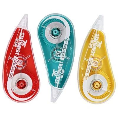 Abbildung von STATIONERY ISLAND Korrekturroller 3er Pack, Mini Korrekturmaus, Korrekturband 6m x 5mm, Kleberoller Maus Roller Schulsachen Correction Tapes, Für Schüler, Büro, Klebemaus, Fotokleber Fotoalbum
