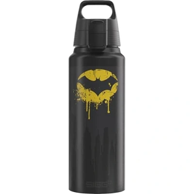 Abbildung von SIGG Alu Trinkflasche WMB Pathfinder Batman Tag Klimaneutral Zertifiziert Für Kohlensäurehaltige Getränke Geeignet Auslaufsicher Federleicht BPA frei Outdoor Schwarz 1L