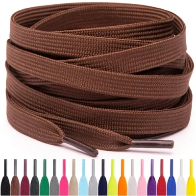 Abbildung von Miscly Flache Schnürsenkel, in verschiedenen Längen und Farben erhältlich (91 cm, Braun)