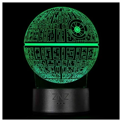 Abbildung von ZNZ 3D Lampe, Led Illusion Nachtlicht, 16 Farbwechsel 3 Modell mit Remote &amp; Smart Touch Lampe Weihnachts Geschenke für Kinder Männer Frauen (6 Death Star)