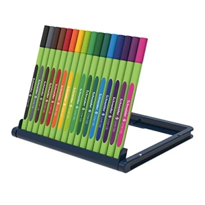 Abbildung von Schneider Line Up Fineliner (Strichstärke 0,4 mm, aus biobasiertem Kunststoff, ausgezeichnet mit Der blaue Engel) 16 Stück, sortiert