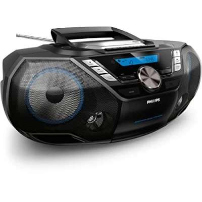 Abbildung von PHILIPS AZB798T/12 CD Soundmaschine, Player (Radio DAB+/UKW, Bluetooth, CD, MP3 USB, Kassette, All in One Soundsystem) schwarz