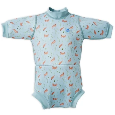 Abbildung von Splash About Unisex Baby Happy Wetsuit and Toddler Swim Nappy, Playful Otters, 3 8 Monate