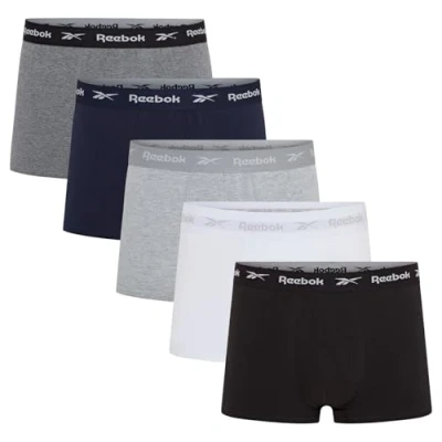 Abbildung von Reebok Men&#039;s Boyes Boxer Shorts, Black/White/Grey/Navy/Charcoal Marl, S
