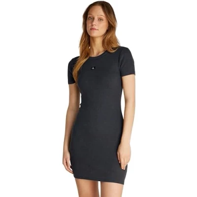 Abbildung von Calvin Klein Jeans Washed Dress Jerseykleid, Damen, Größe: Medium, black