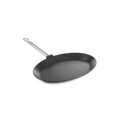 Abbildung von HENDI Fischpfanne Aluminiumguss oval 40 x 27,5 35 cm Boden: 17,5 Antihaftbeschichtung bis 250C Titanium Schicht, Gastro Pfanne