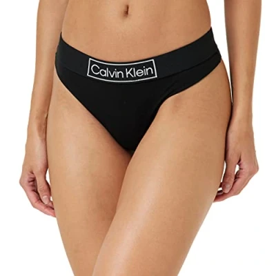 Abbildung von Calvin Klein Thong Stringtangas Damen, Schwarz (Black), S
