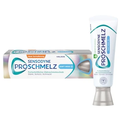 Abbildung von Sensodyne ProSchmelz Sanft Weiss Plus Zahnpasta, 75ml, Zahncreme mit Whitening Effekt, fortschrittlicher Zahnschmelzschutz