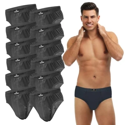 Abbildung von SGS Slip Herren Unterhosen Männer Baumwolle 6er oder 12er Pack atmungsaktive Unterwäsche von S bis 6XL für Alltag Sport.