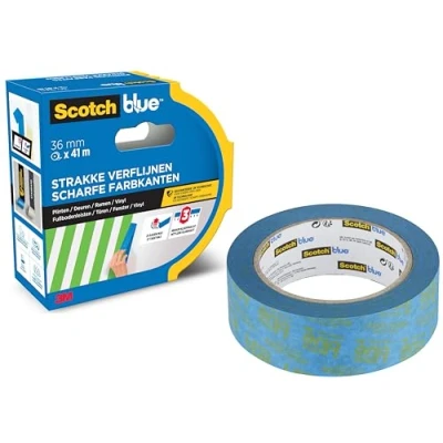 Abbildung von ScotchBlue Malerkrepp für Scharfe Linien, 36 mm x 41 m, Extrem Präzises Scotch Klebeband Malerarbeiten, Abklebeband/Kreppband Papier aus PEFC kontrollierten Quellen hergestellt