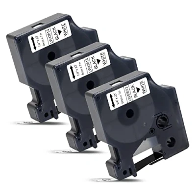 Abbildung von Labelwell 6mm Kompatibel Schriftband Ersatz für Dymo D1 43613 S0720780 Schwarz auf Weiß MobileLabeler 1978243 Labelwriter 450 Duo LabelManager 160 210D 360D 280 420P 500TS Labelpoint 250 150