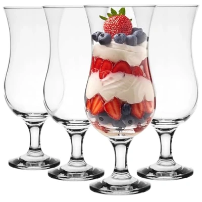 Abbildung von Glasmark Krosno Gläser Cocktailgläser Set Longdrink Cocktail Gin Bier Wasser Longdrinkgläser Trinkglas Wasserglas Glas Smoothie Dessert Spülmaschinenfest Transparent 4 x 420ml