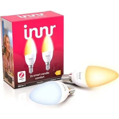 Abbildung von innr Zigbee E14 LED Kerze, White Ambiance, funktioniert mit Hue*, Alexa (Bridge erforderlich) warmweiss, Abstimmbares weißes Licht, 2200K 5000K, 2 Pack