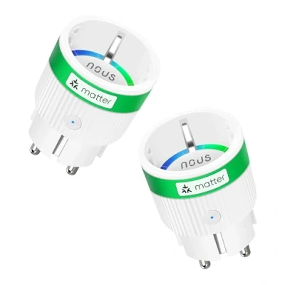Abbildung von NOUS Matter Smart Steckdose mit Stromverbrauch,16A 3840W, Kompatibel Alexa, Google Home, Tuya, Apple Things, App Fernbedienung, 2.4 GHz WiFi, IP20