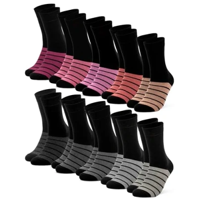 Abbildung von Occulto Damen Farbige Socken 10er Pack (Modell: Laura) Pink Grau 35 38