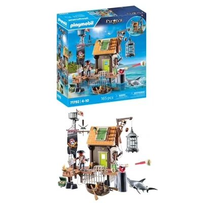 Abbildung von PLAYMOBIL Pirates Piratenhafen mit Seeräuber Gefängnis Piratenfiguren Spielzeugpiraten Spielzeug für Kinder ab 4 Jahren 71792