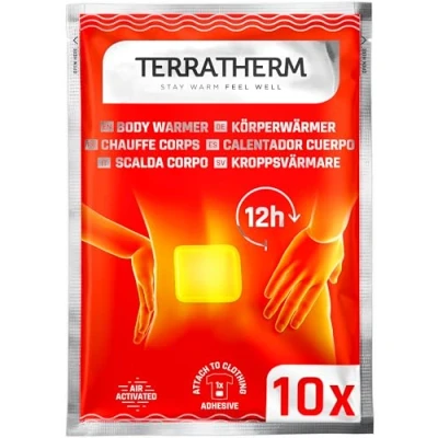 Abbildung von TerraTherm Wärmepflaster Rücken, Nacken und Schulter 12h wohlige Tiefenwärme, Rückenwärmer Körperwärmer selbstklebend luftaktiviert 10 Stück