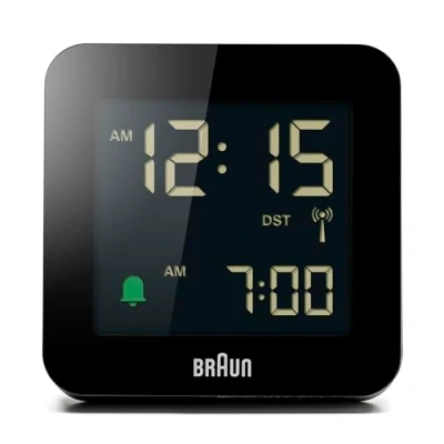 Abbildung von Braun Digitaler Funkwecker Mitteleuropäische Zeitzone (MEZ) mit Schlummerfunktion, Negatives LC Display, Schnelleinstellfunktion, Crescendo Alarm in Schwarz, Modell BC09B DCF.
