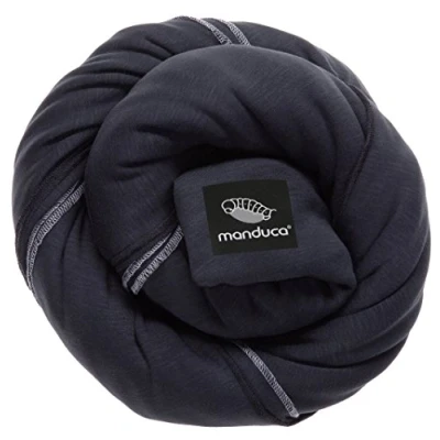 Abbildung von manduca Sling Babytragetuch Elastische Babytrage für Neugeborene von der Geburt bis zu 15 kg Bio Baumwolle GOTS zertifiziert