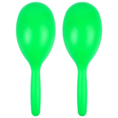 Abbildung von A Star Maracas Paar aus grünem Kunststoff 20 cm große Shaker Rassel, Percussion Rhythmusinstrument