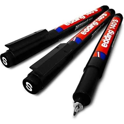 Abbildung von edding Permanentstift, feine 0,3 mm Spitze, Schwarz, 3 Stück 4 140001