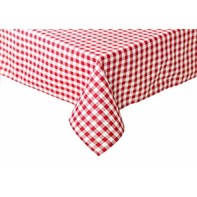 Abbildung von texpot Landhaus Tischdecke 130 x 190 cm rot weiß Kariert 5 mm Karo 100% Baumwolle