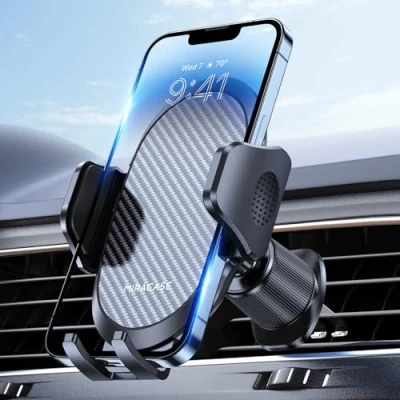 Abbildung von Miracase Handyhalterung Auto[Stabilere Doppelhaken] Handyhalter für Autos Lüftung Universale,360 Grad Vent KFZ Halterung iPhone 16 Pro Max 15 14 Smartphone