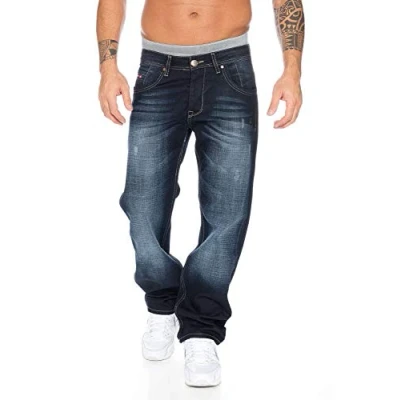 Abbildung von Rock Creek Herren Jeans Hose Denim Blau Straight Cut Gerades RC 2091 Dunkelblau W36 L30