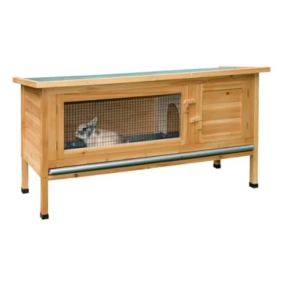 Abbildung von Kerbl Pet Nagerhaus Alfred, Wetterfester Kaninchenstall für den Außenbereich, Mit aufklappbarem Dach, 2 Türen und entnehmbarer Zinkwand einfache Reinigung, 116x45x62 cm