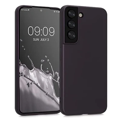 Abbildung von kwmobile Case kompatibel mit Samsung Galaxy S22 Hülle Schutzhülle aus Silikon metallisch schimmernd Handyhülle Metallic Brombeere