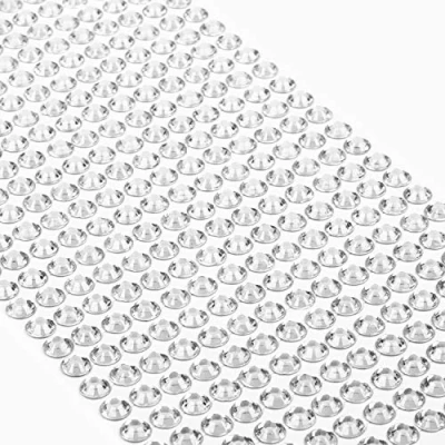 Abbildung von Movoja Silberne Strasssteine runde Glitzersteine 504 Stück 6 mm selbstklebend zum Verzieren und Basteln Schmucksteine aufkleben Steinchen Dekosteine Bastelsteine Silber