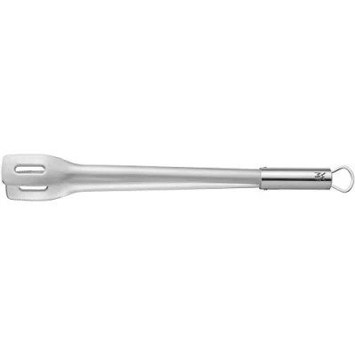 Abbildung von WMF BBQ Grillzange lang 44 cm, Cromargan Edelstahl, Feststellmechanismus, platzsparend, Grillbesteck für Steak, Fisch, Gemüse