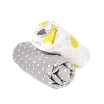 Abbildung von FlyIdeas Spannbettlaken für Kinderwagen Stubenwagen Moseskörbe 75x35 cm, 2 STK. Perfekt fur Oval Kinderwagenmatratze Baby, 100% Baumwolle Bettlaken zert.