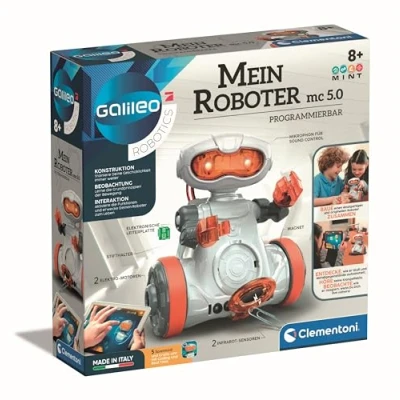 Abbildung von Clementoni Galileo Robotics Mein Roboter MC 5.0, Robotik für kleine Ingenieure, High Tech Spielzeug, Programmieren Lernen Kinder ab 8 Jahren 59158