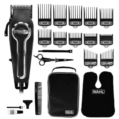 Abbildung von Wahl Haarschneider für Männer mit selbstschärfenden Präzisionsklingen, Elite Pro Head Shaver, Herrenhaarschneider, Secure Fit Premium Schneidkämme, Profi Friseure, kabelgebunden