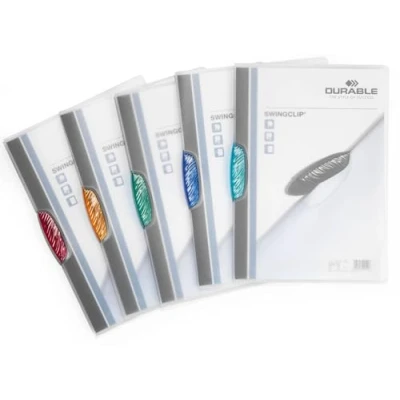 Abbildung von Durable Klemmmappe A4 Swingclip, Beutel 5 Stück, farbig sortiert, 228400