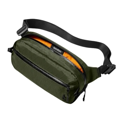 Abbildung von tomtoc X Pac Sling Bag für Herren Damen, 3,5 Liter Bauchtasche Brusttasche Gürteltasche Schultertasche Umhängetasche Crossbody mit RFID Schutz Wandern Travel Reise Alltag, Schwarz