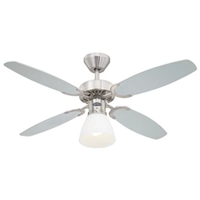 Abbildung von Westinghouse Lighting 78274 Capitol 105 cm Deckenventilator aus gebürstetem Stahl für den Innenbereich (ohne Fernbedienung)