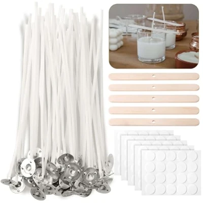 Abbildung von CZ Store® Kerzendochte 100STK15 cm Natürliche Bio Baumwolle, vorgewachst Mit Soja Wachs Langlebig, geruchlos, sauber PDF Anleitung zur Kerzenherstellung (5)