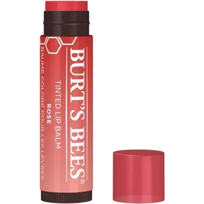 Abbildung von Burt&#039;s Bees Tinted Lip Balm Rose (gefärbter Lippenpflegestift, in neutralem Farbton, sehr dezent, Lippenbalsam, Pflege, natürliche Inhaltsstoffe) 501108