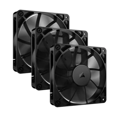 Abbildung von CORSAIR RS120 120mm PWM Lüfter Daisy Chain Verbindung Geräuscharm Magnetisches Dome Lager Dreierpack Schwarz