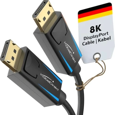 Abbildung von KabelDirekt 4K &amp; 8K DisplayPort Kabel, 240Hz 1 m erhältlich in bis 5 DP Kabel für alle Anschlüsse (DisplayPort 1.4, erreicht 8K@60Hz an PCs, Laptops, Gaming Monitoren)