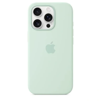 Abbildung von Apple iPhone 16 Pro Silikon Case mit MagSafe Aquamarin ​​​​​​​