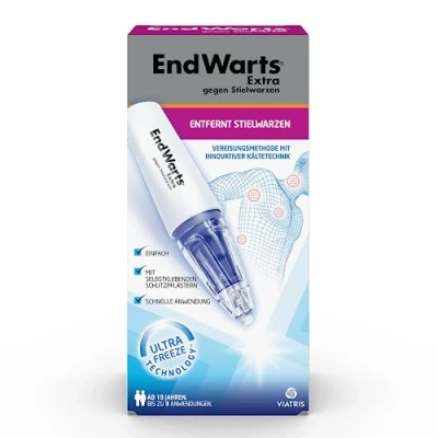 Abbildung von EndWarts EXTRA: Stielwarzen behandeln, Vereisungsmittel zur Behandlung von an Hals, Brust &amp; Achseln, 9 Einweg Spitzen Pflaster, Aufnäher,Spray