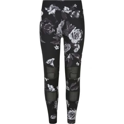 Abbildung von Urban Classics TECH aop Leggings Hosen für Kinder, Größe: 110/116, Dark flower