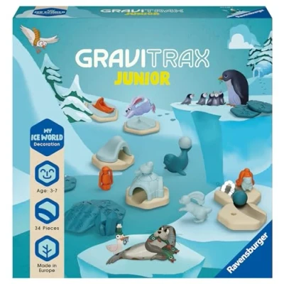 Abbildung von Ravensburger GraviTrax Junior Extension Ice 23748 Murmelbahn überwiegend aus nachwachsenden Rohstoffen mit Themenwelten, Lernspielzeug und Konstruktionsspielzeug für Jungs Mädchen ab 3 Jahren