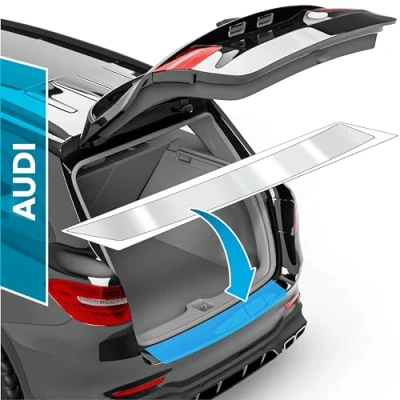 Abbildung von Auto Ladekantenschutz Folie für Audi Q7 2 (II) 4M I 2015 2024 Stoßstangenschutz, Kratzschutz, Lackschutzfolie Transparent glänzend Selbstklebend