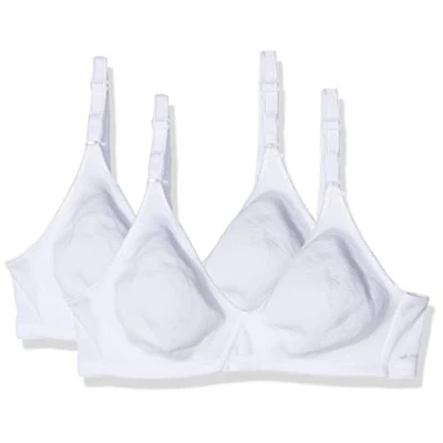 Abbildung von Nur Die 2er Pack Baumwoll BH bügelloser doppellagiger Softcup Bra weich bequem unsichtbar nahtlos unter der Kleidung Damen