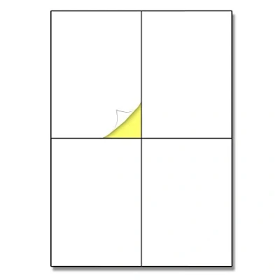 Abbildung von 25 Blatt, Etiketten Selbstklebend Versandetiketten Aufkleber A4 4 Stück/Blatt, 148,5 x 105 mm (A6)